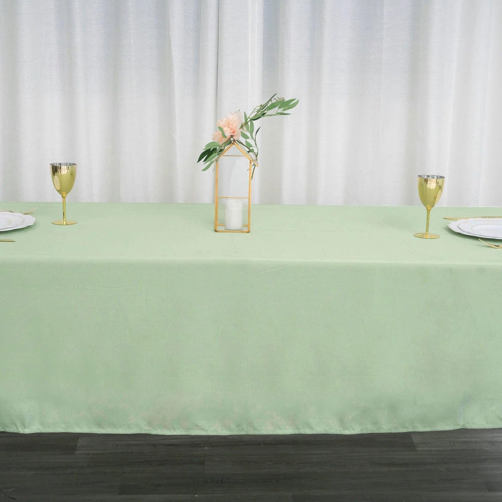 Balsacircle 60X102-Inch Sage Green Rectangle Polyester Tablecloth Table Cover Linens For Wedding Party Events Kitchen Dining